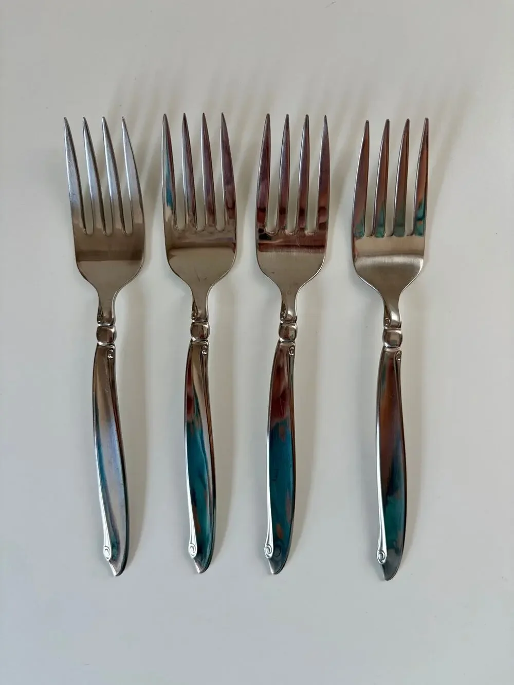 Oneida Shoreline Oneidacraft Glossy Salad Fork Set of 4